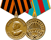 Medale "Za zwycięstwo nad Niemcami w Wielkiej Wojnie Ojczyźnianej 1941-1945" i "Za Wyzwolenie Warszawy"