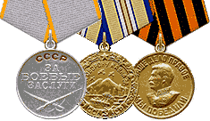 Мэдалі "баявыя заслугі", "За абарону Каўказу" і "За пабеду над Нямеччынай у Вялікай Айчыннай вайне 1941–1945 гг."