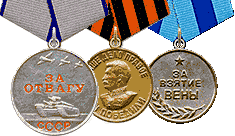 Медали "За отвагу", "За победу над Германией в Великой Отечественной войне 1941–1945 гг." и "За взятие Вены"