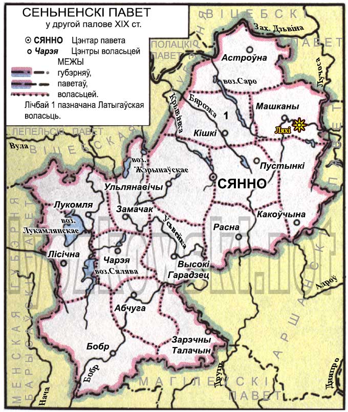 Карта Сенненского уезда